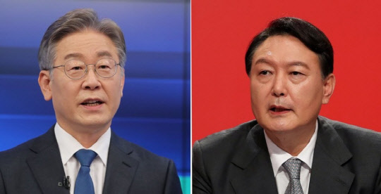 이재명 더불어민주당 대선 후보와 윤석열 국민의힘 대선 후보. <연합뉴스>